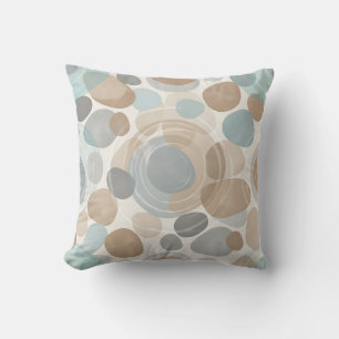 Coussin Beige Bleu Gris Minimaliste Chevauchement