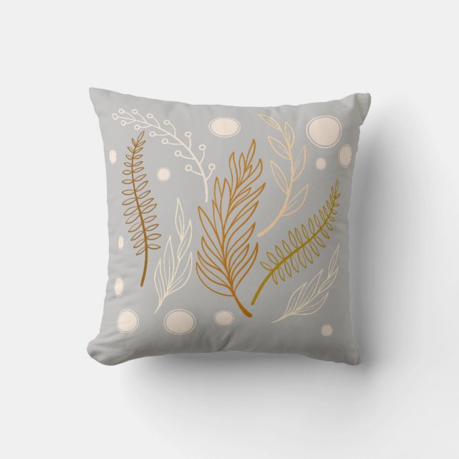 Coussin Beige Brown gris clair Simple (Recto)