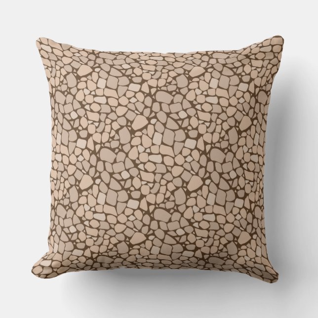 Coussin Beige Brown mosaic tile abstract pattern (Recto)
