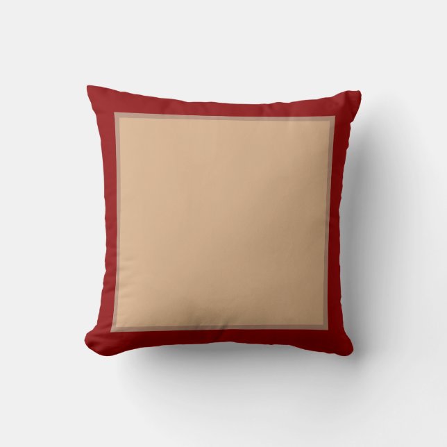 Coussin Beige doré et rouge foncé (Recto)