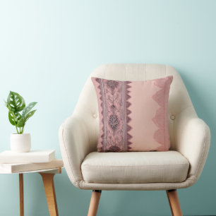 Coussin Beige et rose saumon pastels doux