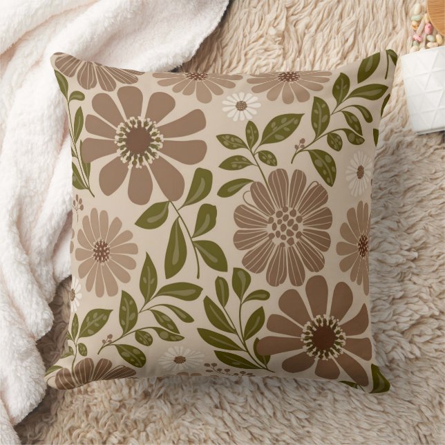 Coussin Beige Floral (Couverture)