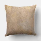 Coussin Beige Gold Textured Throw Pillow (Verso)