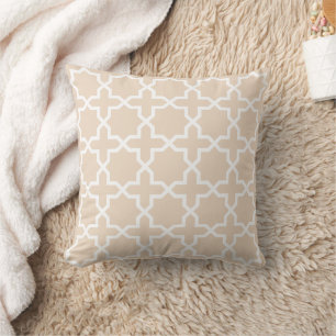 Coussin Beige HUIT POINTE ÉTOILE Motif marocain Carrelage