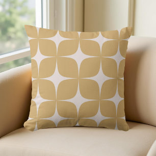Coussin Beige Moyen Siècle moderne Vintage Boho Géométriqu