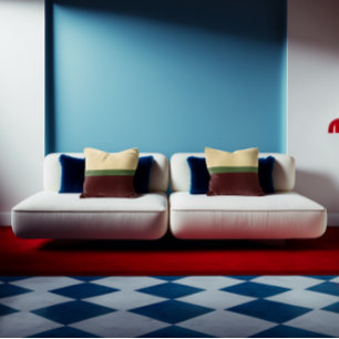 Coussin Beige, Vert, Bourgogne