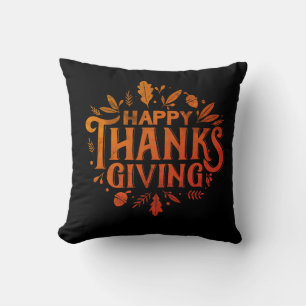 Coussin Bel Bon thanksgiving texte avec Feuille Automne E