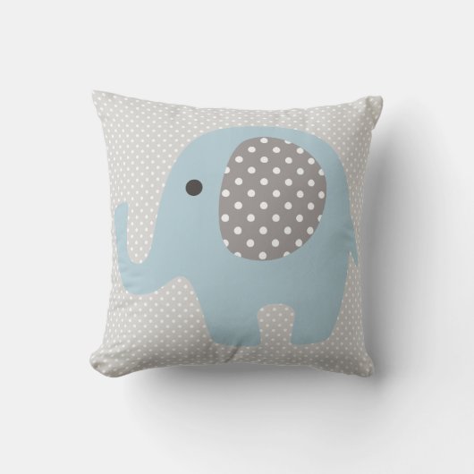 Coussin Bel éléphant de bleus layette (Recto)