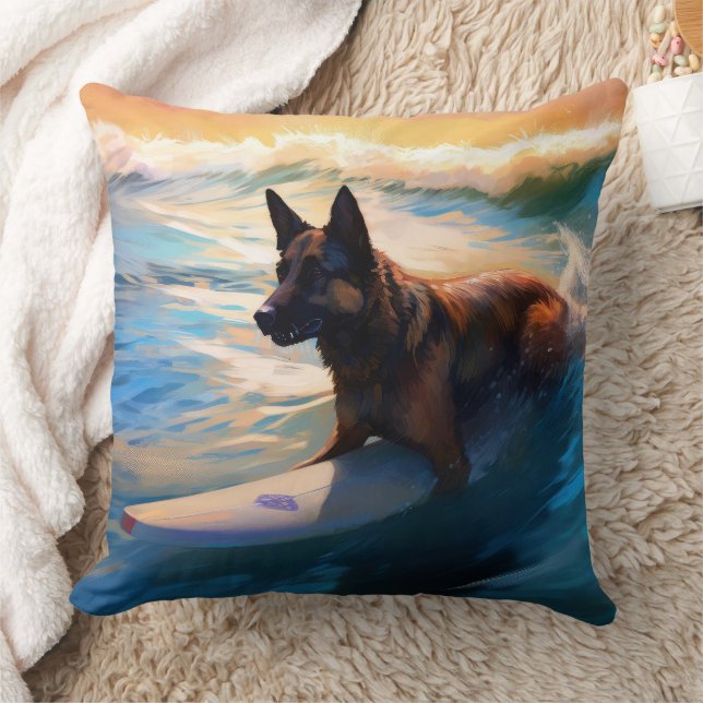 Coussin Belge Shepherd Beach Surf Peinture (Couverture)