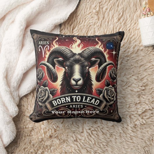 Coussin Bélier "Born to Lead" Jeu d'oreiller (Couverture)