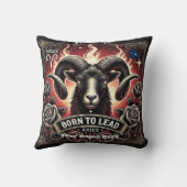 Coussin Bélier "Born to Lead" Jeu d'oreiller (Verso)