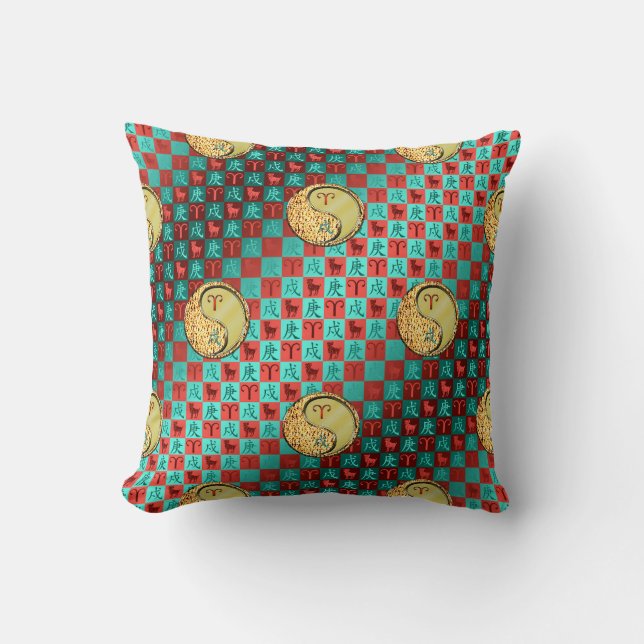 Coussin Bélier & Chien Métal (Recto)