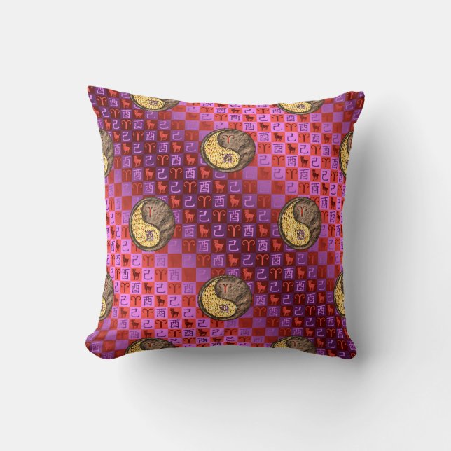 Coussin Bélier & Coq de terre (Recto)