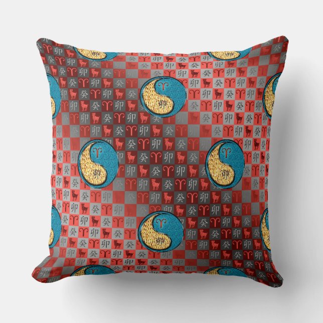 Coussin Bélier & Lapin d'eau (Recto)