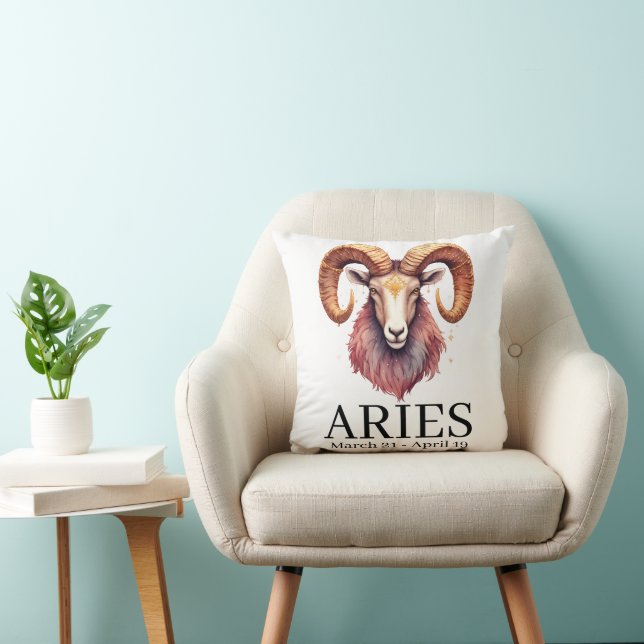 Coussin Bélier Ram Aquarelle | Astrologie Zodiaque Céleste (Chaise)