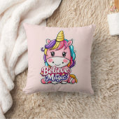Coussin 🦄✨ “Believe in Magic” Unicorn Pillow 💖🛋️ (Couverture)