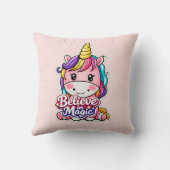 Coussin 🦄✨ “Believe in Magic” Unicorn Pillow 💖🛋️ (Verso)