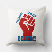 Coussin Believe in Workers Power Union Design (Recto)
