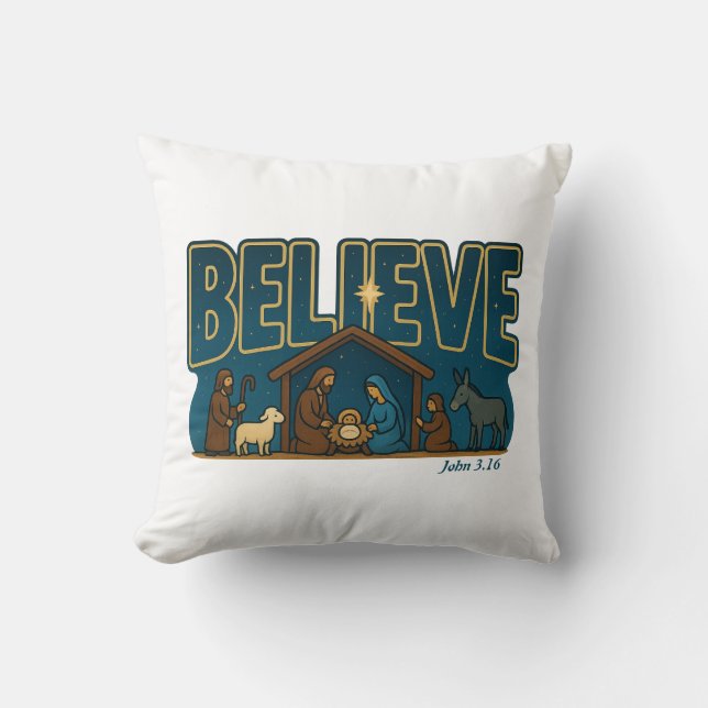 Coussin Believe Nativity (Recto)