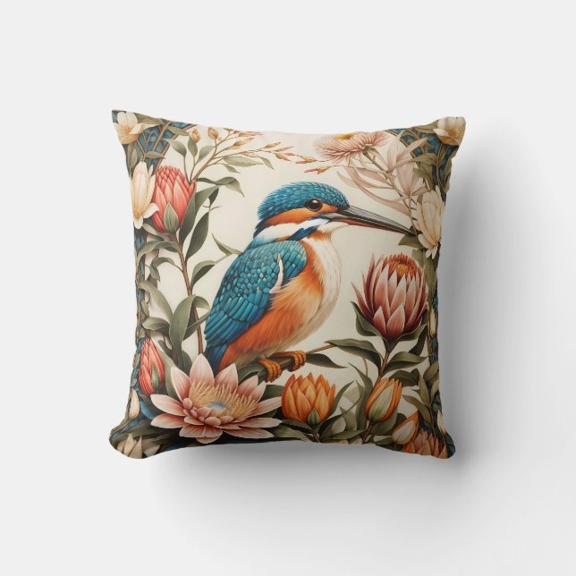 Coussin Belle Alcyon et Fleurs de Protéa (Recto)