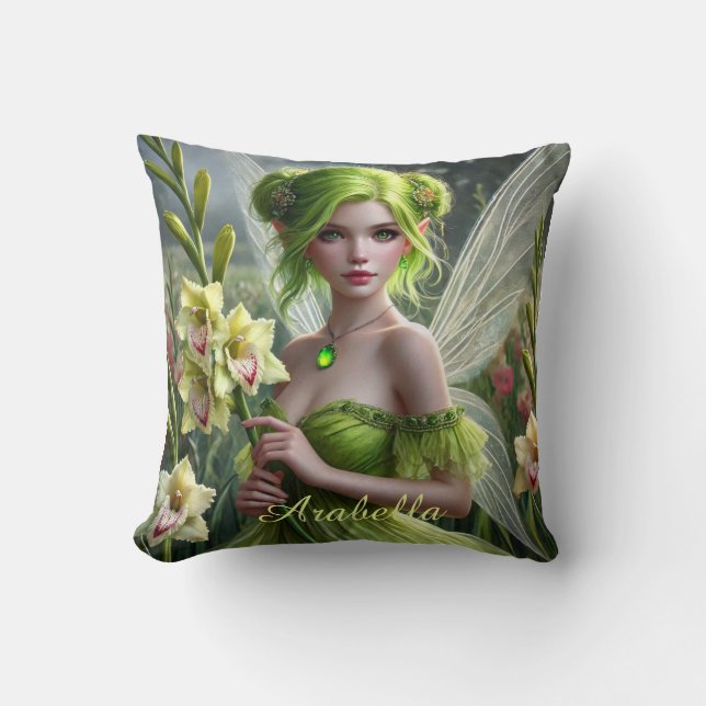 Coussin Belle Août Fée à Gladioli (Recto)