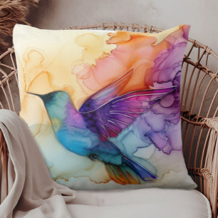 Coussin Belle Aquarelle Colibri