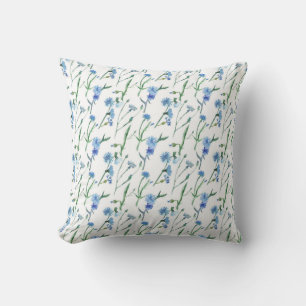Coussin Belle aquarelle cornfleurs