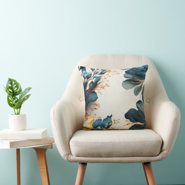 Coussin Belle aquarelle fleurie (Chaise)