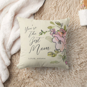 Coussin Belle aquarelle Floral Custom Meilleure maman