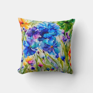 Coussin Belle aquarelle. Jardin fleuri