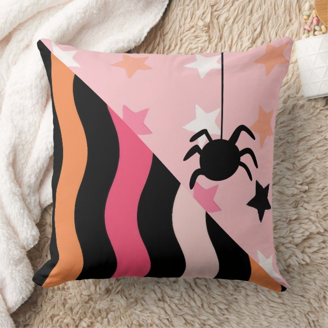 Coussin Belle Araignée d'Halloween & Étoiles (Couverture)