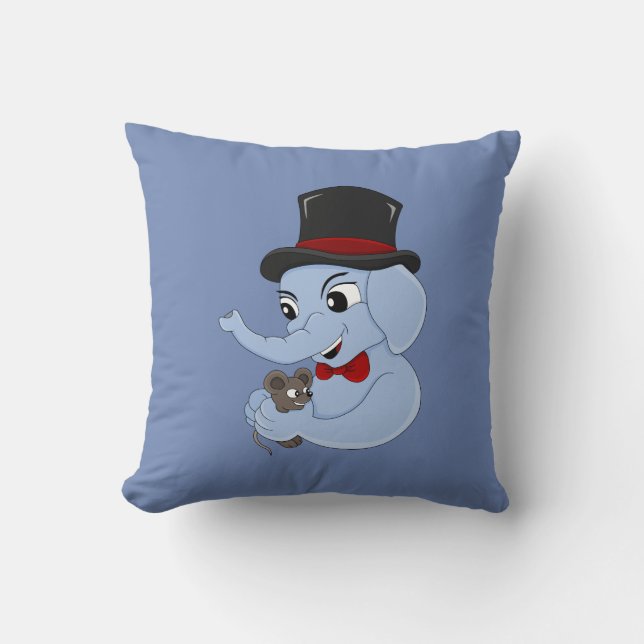 Coussin Belle bande dessinée de garçon d'éléphant lance un (Recto)