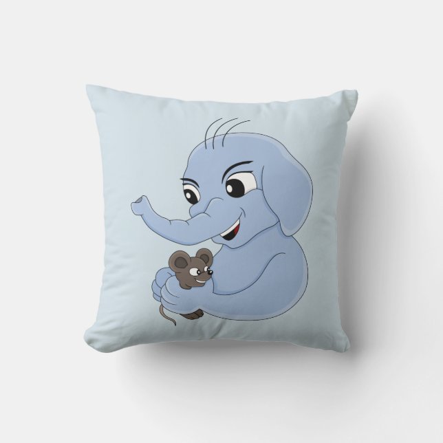 Coussin Belle bande dessinée de garçon d'éléphant lance un (Recto)