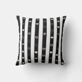 Coussin Belle Bande Noire Moderne Coeur (Verso)