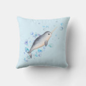 Coussin Belle bulles colorées Ocean baby boy Narwhal (Verso)
