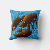 Coussin Belle caricature de homard orange (Verso)