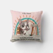 Coussin Belle caricature French Bulldog Retour à l'école (Recto)