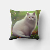Coussin Belle Chat Blanc Fluffy (Verso)
