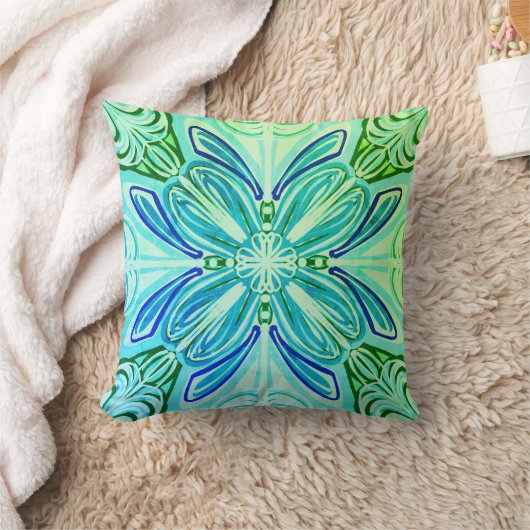 Coussin Belle conception graphique verte (Couverture)