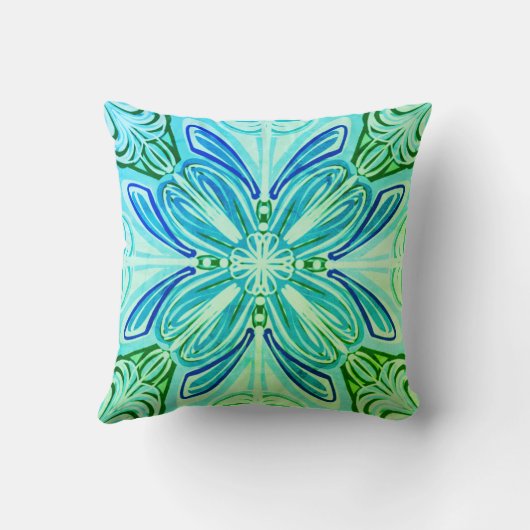 Coussin Belle conception graphique verte (Verso)