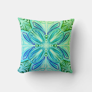 Coussin Belle conception graphique verte