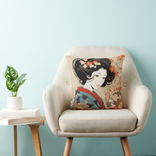 Coussin Belle culture japonaise Geisha