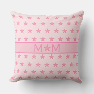 Coussin Belle étoile maman et motif étoile sur rose