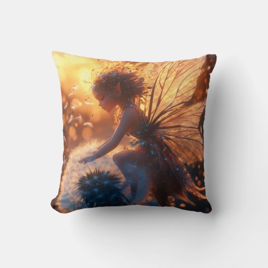 Coussin Belle fée solaire avec Dandelion (Recto)