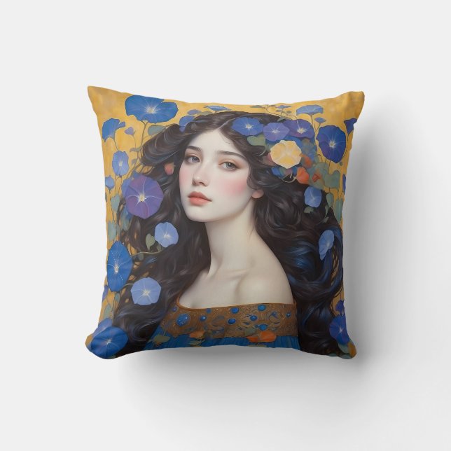 Coussin Belle Femme Aux Glories Du Matin (Recto)