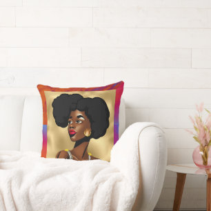 Coussin Belle Femme de style Afrocentrique