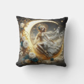 Coussin Belle femme Steampunk sur la Lune (Recto)