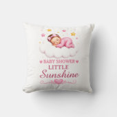 Coussin Belle Fête de Naissance Bébé Rose (Recto)