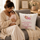 Coussin Belle Fête de Naissance Bébé Rose
