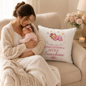 Coussin Belle Fête de Naissance Bébé Rose